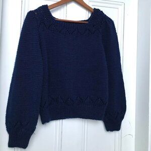 Unbranded Blue Dainty Womens Sweater Open Collarbone Designed Collar
